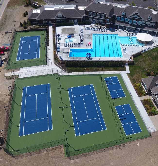 Tennis and pickleball courts in a HOA