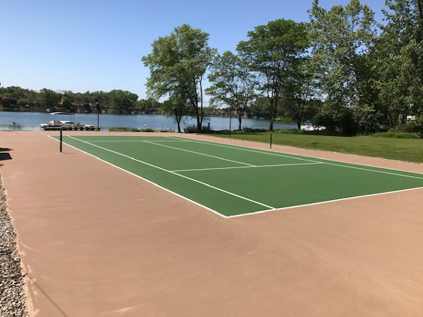 New backyard tennis courts