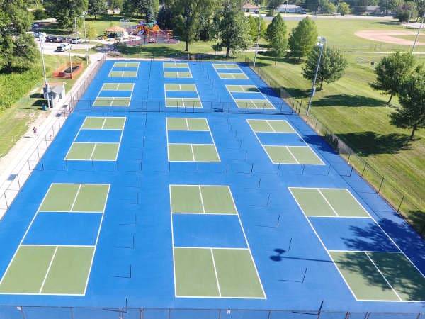 concrete pickleball courts