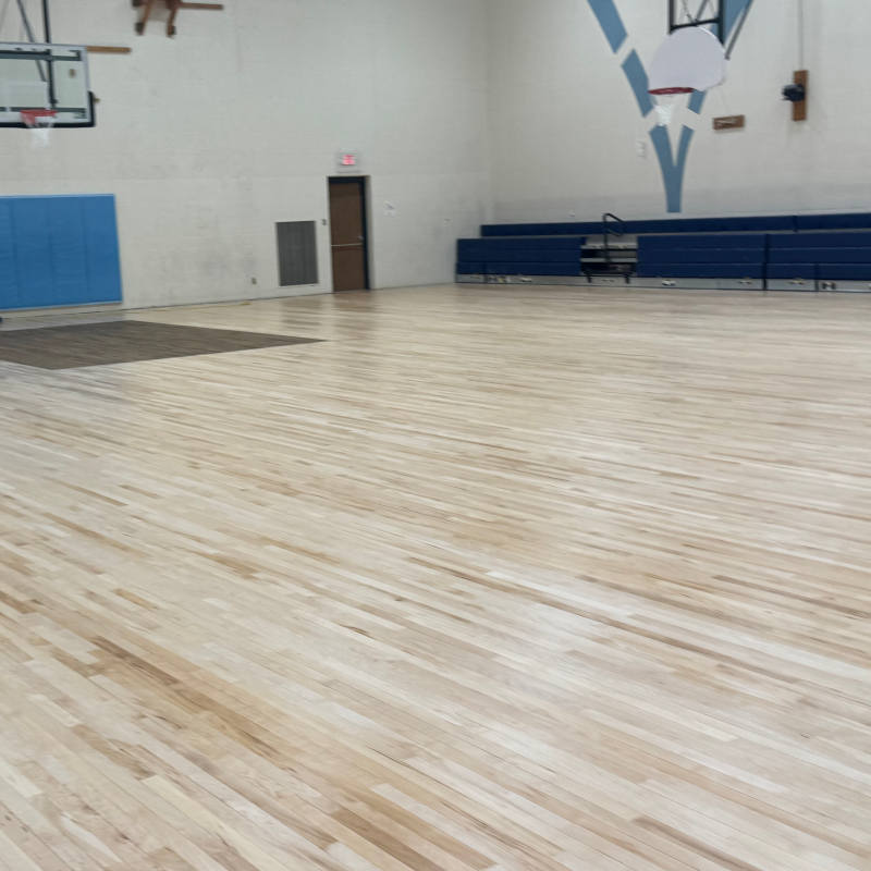 Gym floor with the floor resurfacing