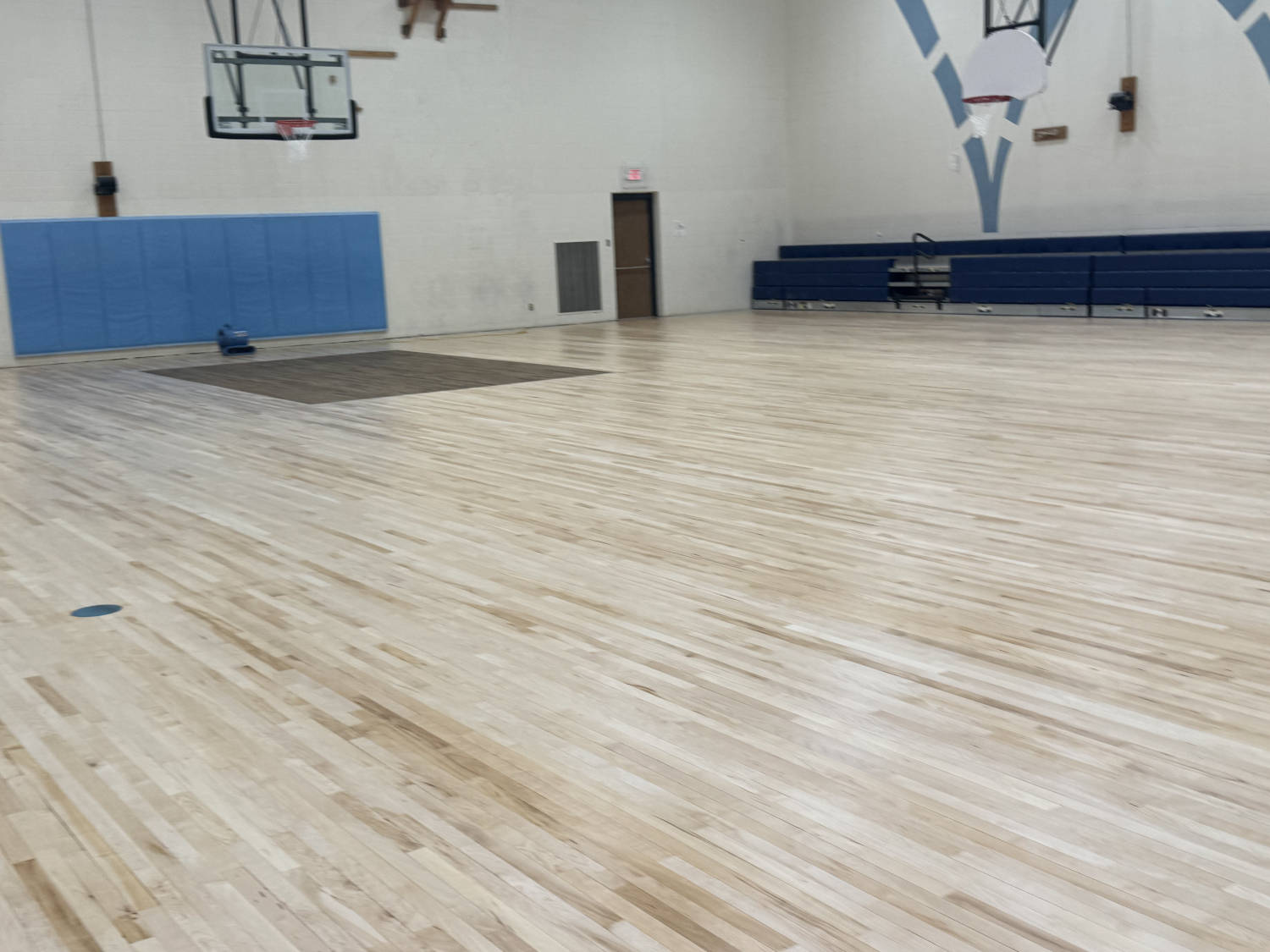 Gym floor which has been resurfaced .