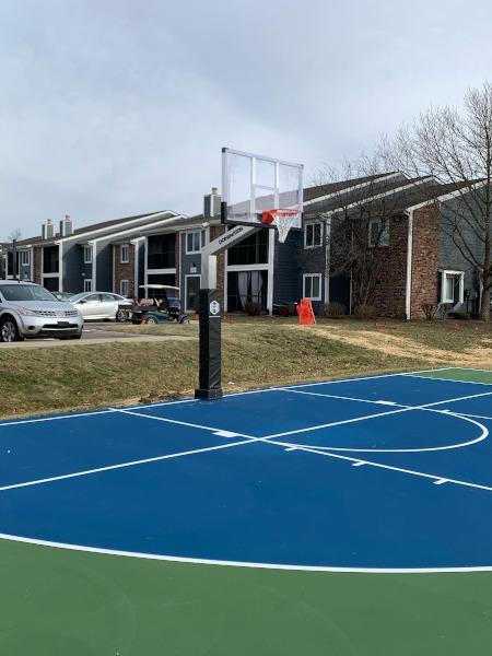 New outdoor basketball court