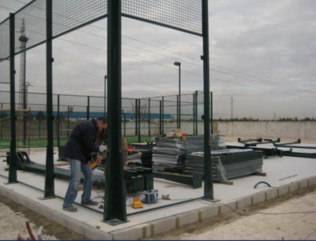 Padel court being built