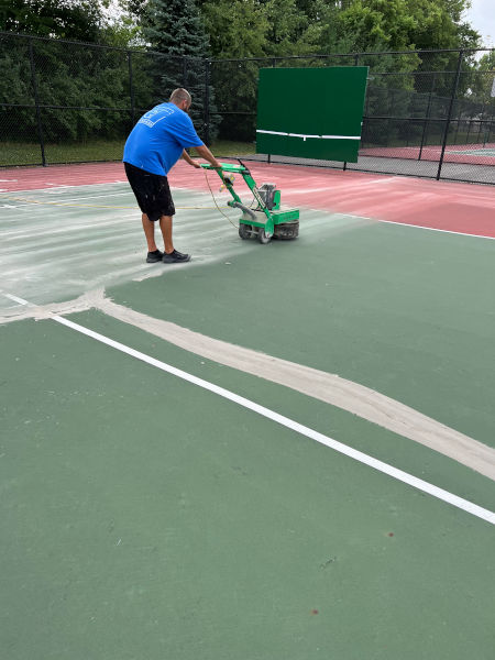 Pickle Ball Court being repaird